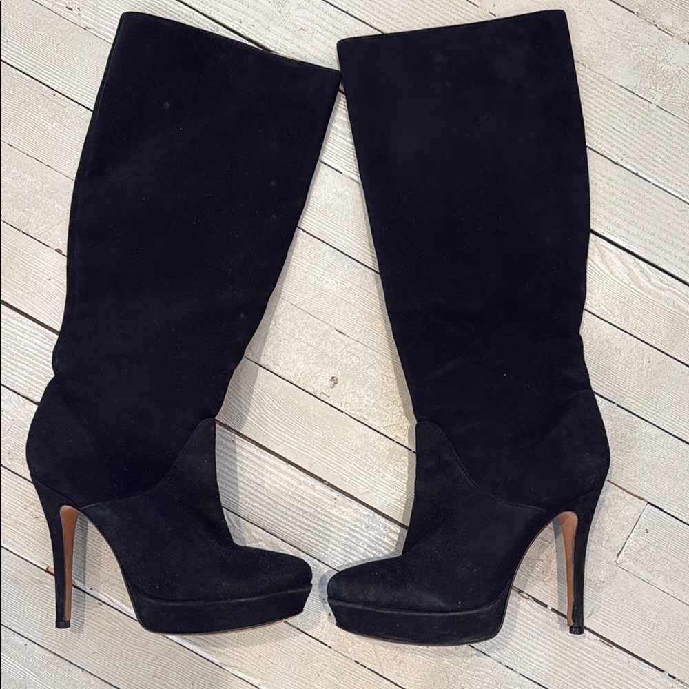 Alexandre Birman Suede Black Knee-High Women's Boots